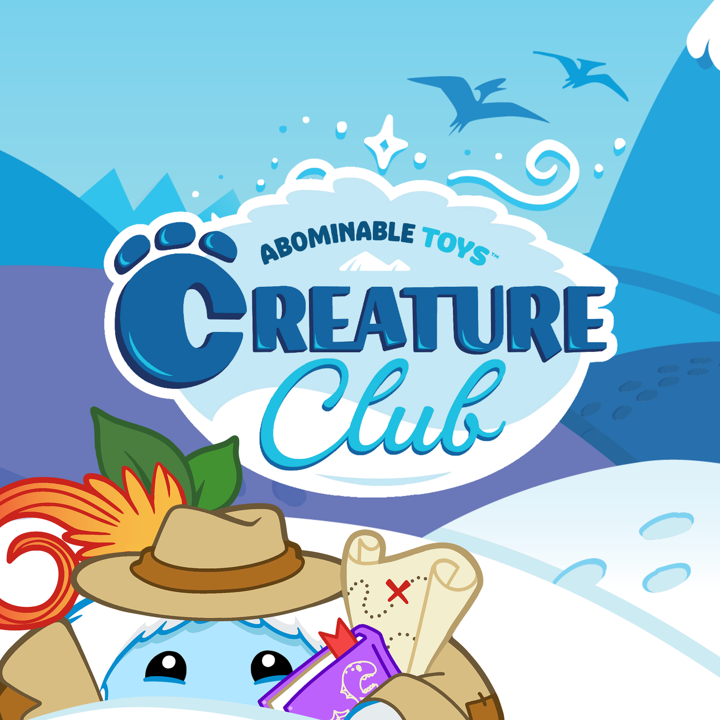 Abominable Toys Creature Club with Chomper peeking at the bottom