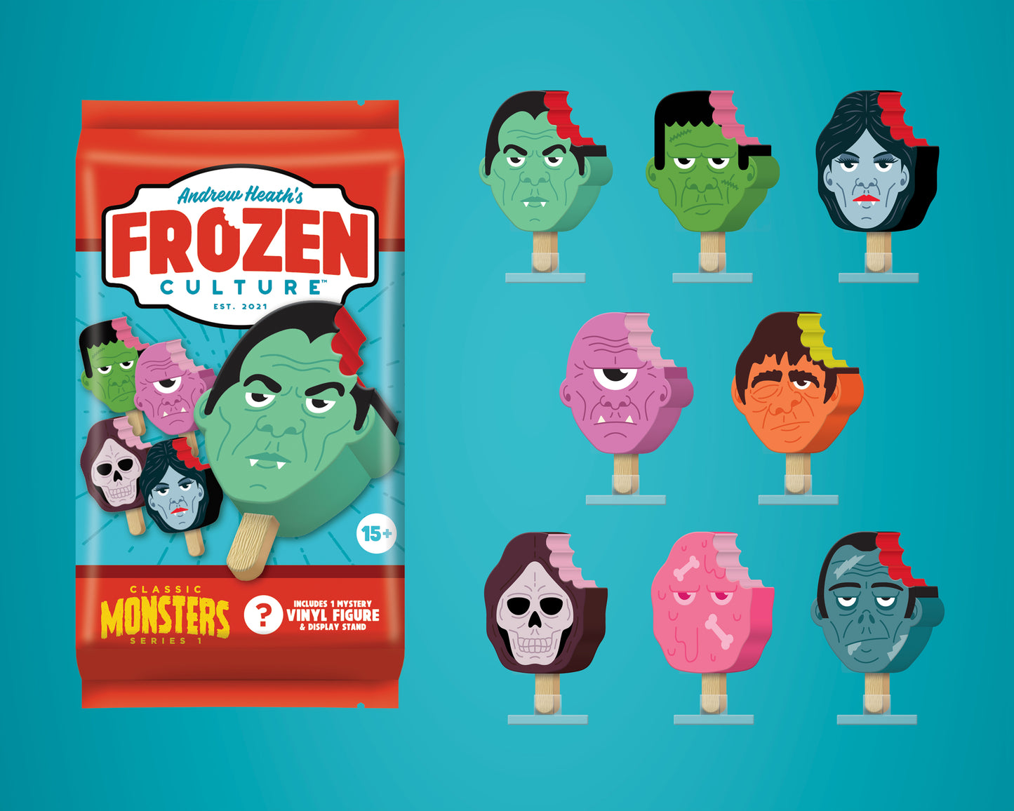 Full Case of Classic Monsters Frozen Culture Figures