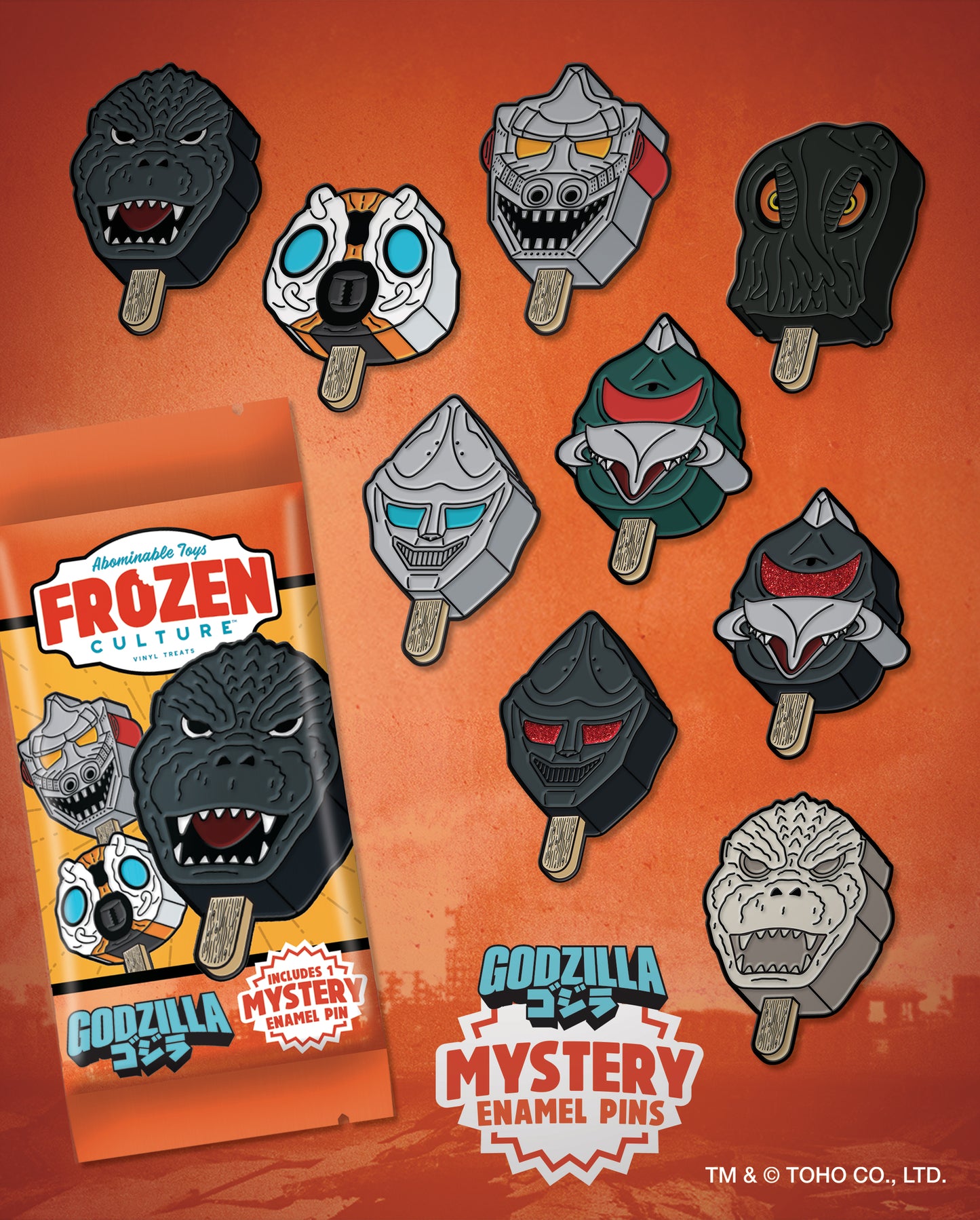 Frozen Culture Godzilla Series 1 Limited Edition Enamel Pin Blind Bag