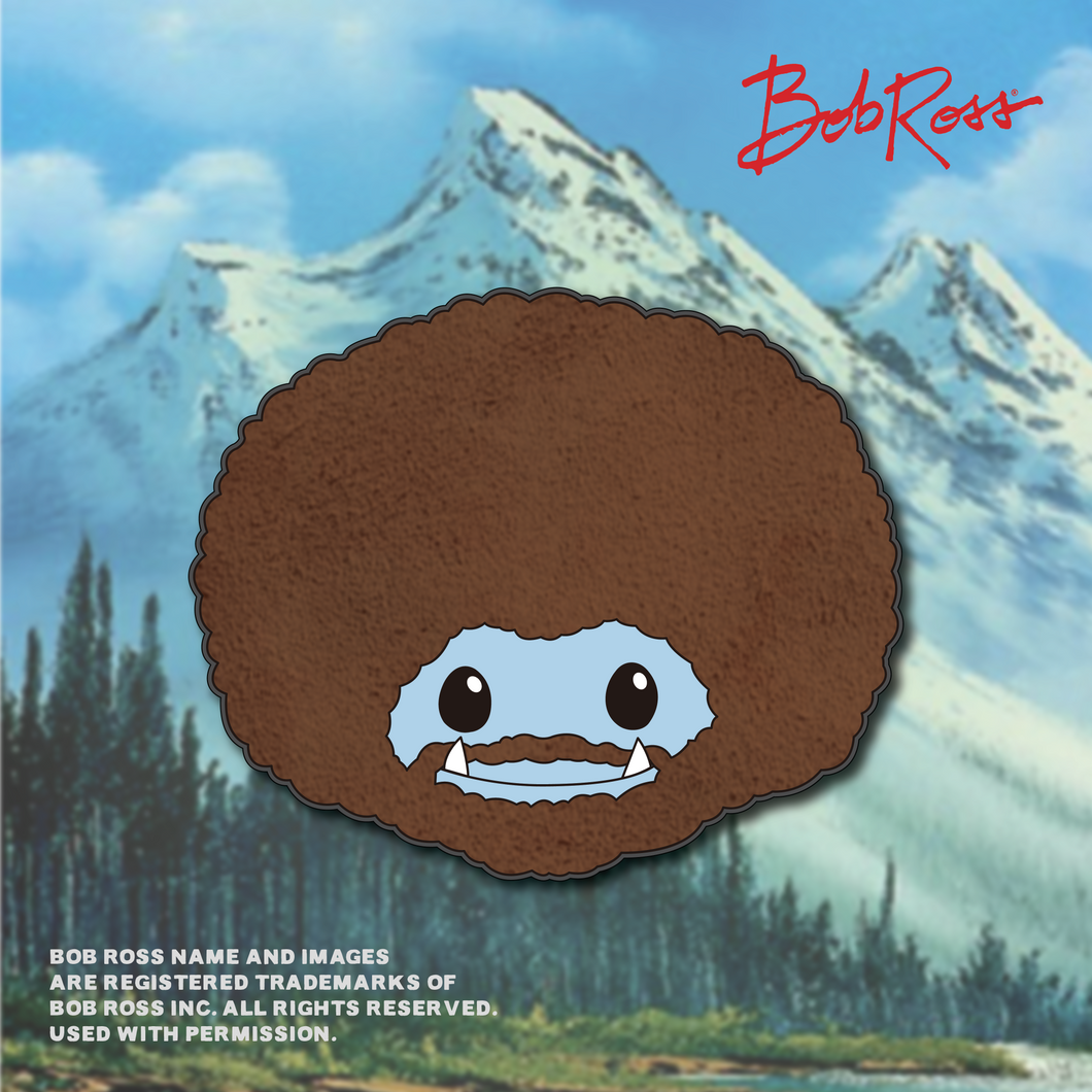 Limited Edition Bob Ross Chomp Signature Smile Officially Licensed Flocked Enamel Pin