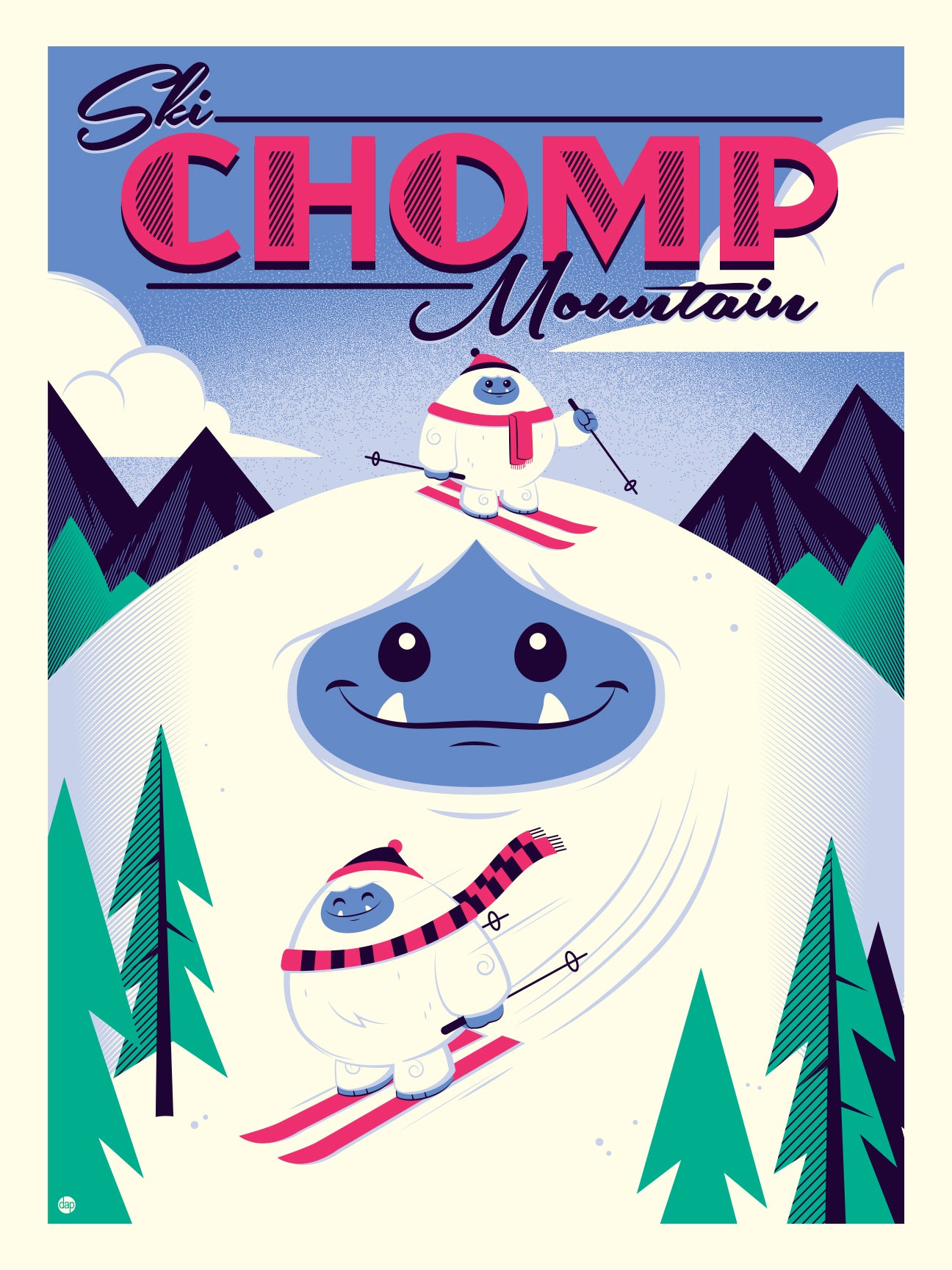 Purple Chomp Mountain Limited Edition Variant Print by Dave Perillo