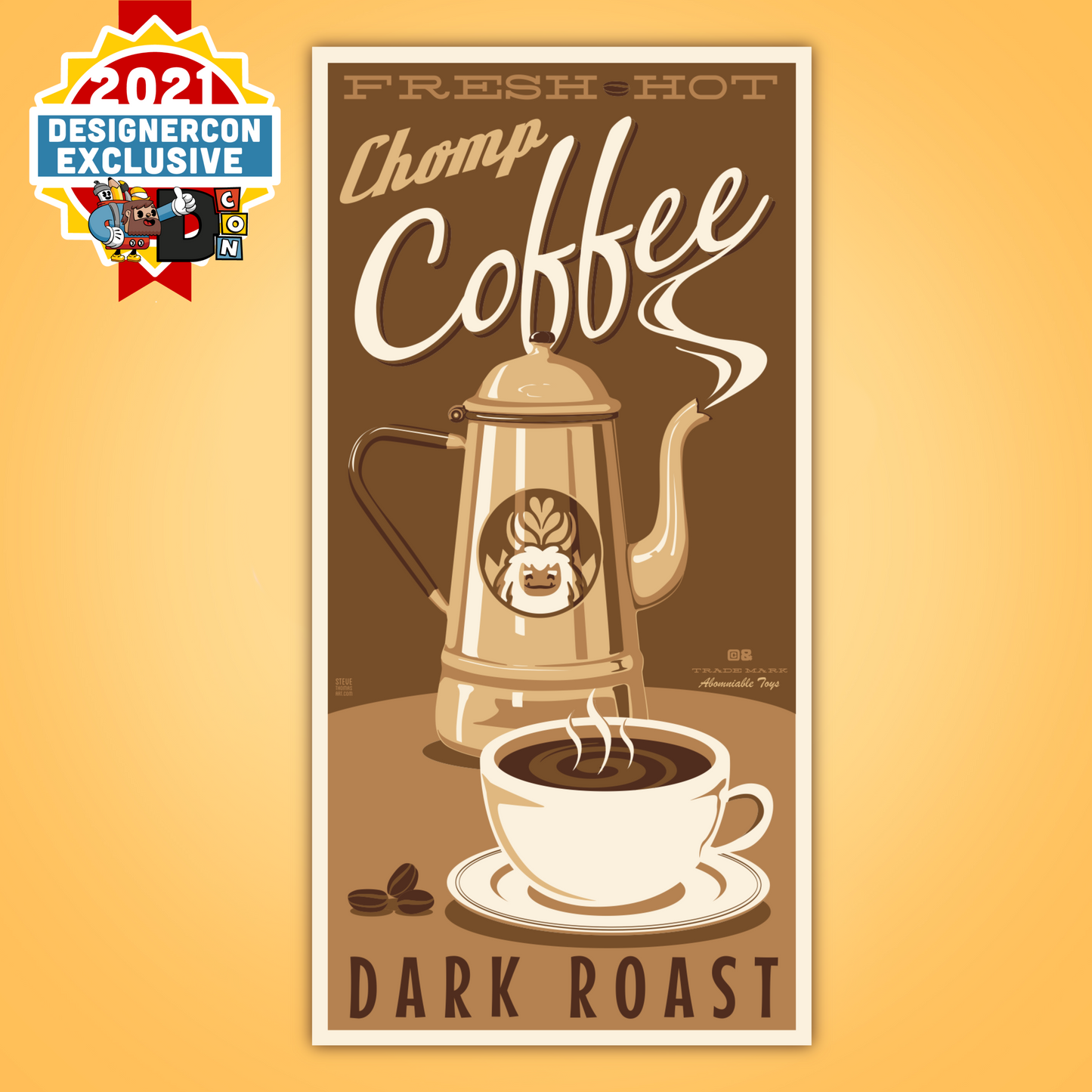 Dark Roast Chomp Coffee Limited Edition Print By Steve Thomas