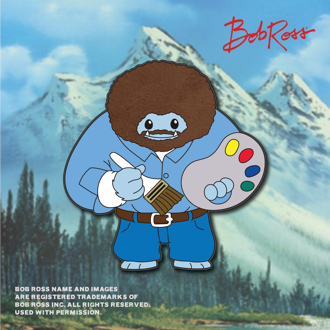 Limited Edition Bob Ross Chomp Officially Licensed Flocked Enamel Pin