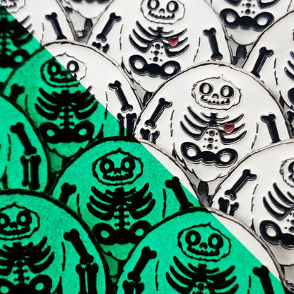 Limited Edition Skeleton Chomp Glow Enamel Pin