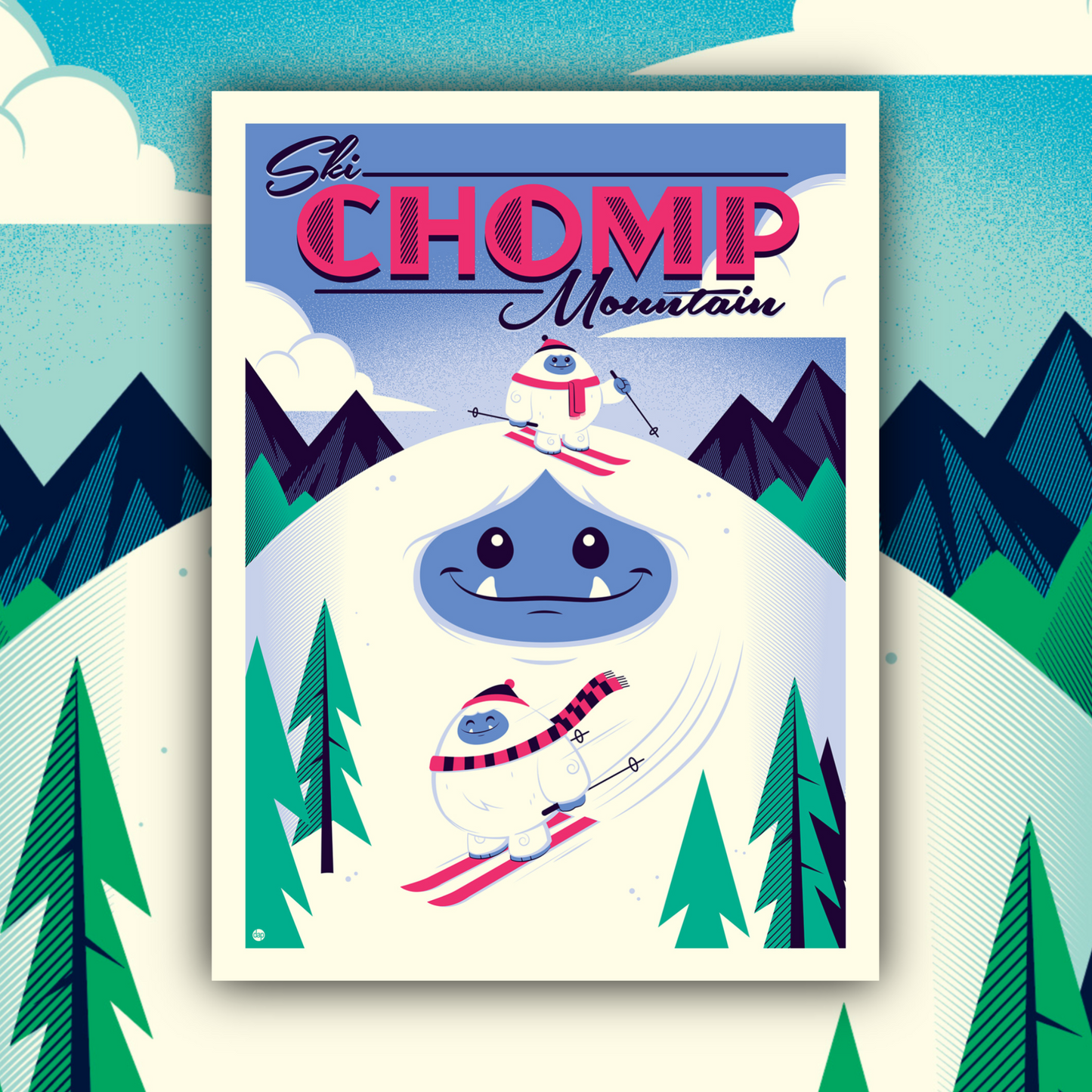 Purple Chomp Mountain Limited Edition Variant Print by Dave Perillo