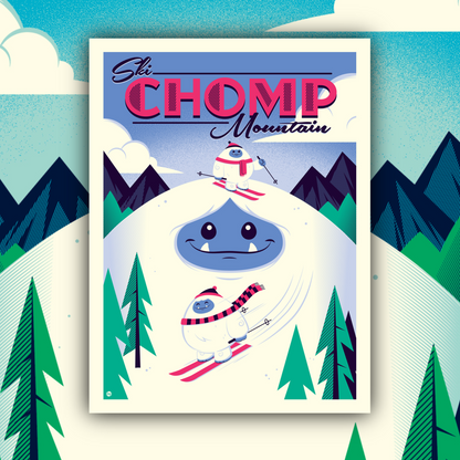 Purple Chomp Mountain Limited Edition Variant Print by Dave Perillo