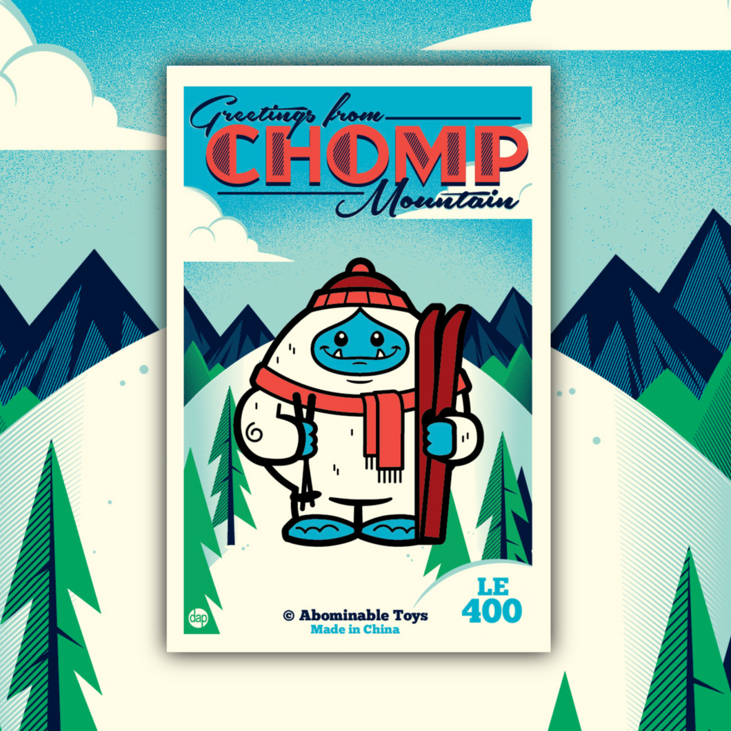 Skier Chomp Limited Edition Enamel Pin By Dave Perillo