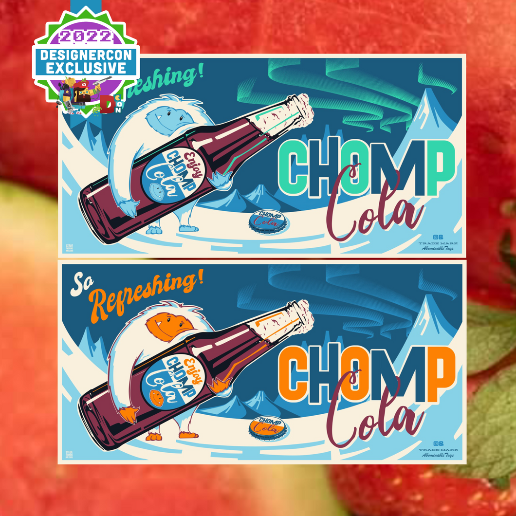 Set of 2 Chomp Cola Limited Edition Prints By Steve Thomas DCon Exclusive